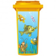 Fish And The Worm Wheelie Bin Sticker Panel